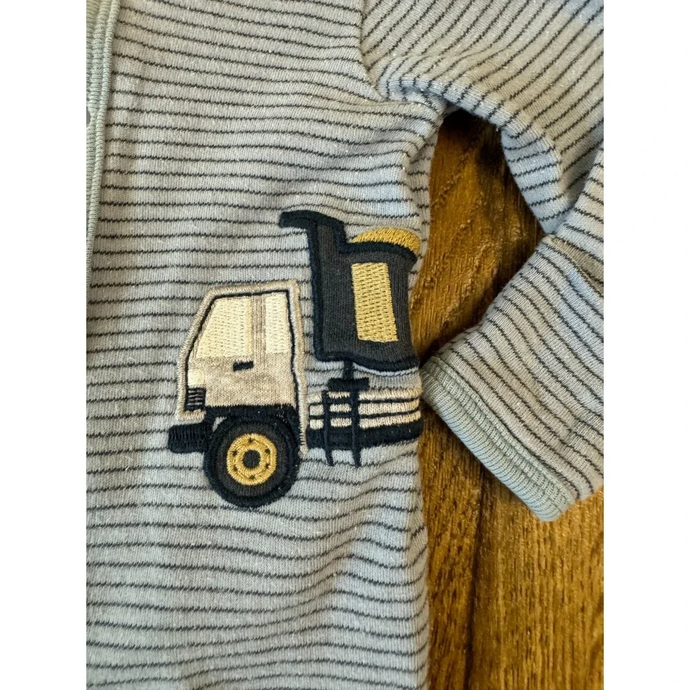 Carters Preemie Baby Boy Sleeper‎ Outfit Romper Blue Dump Truck Reborn Doll